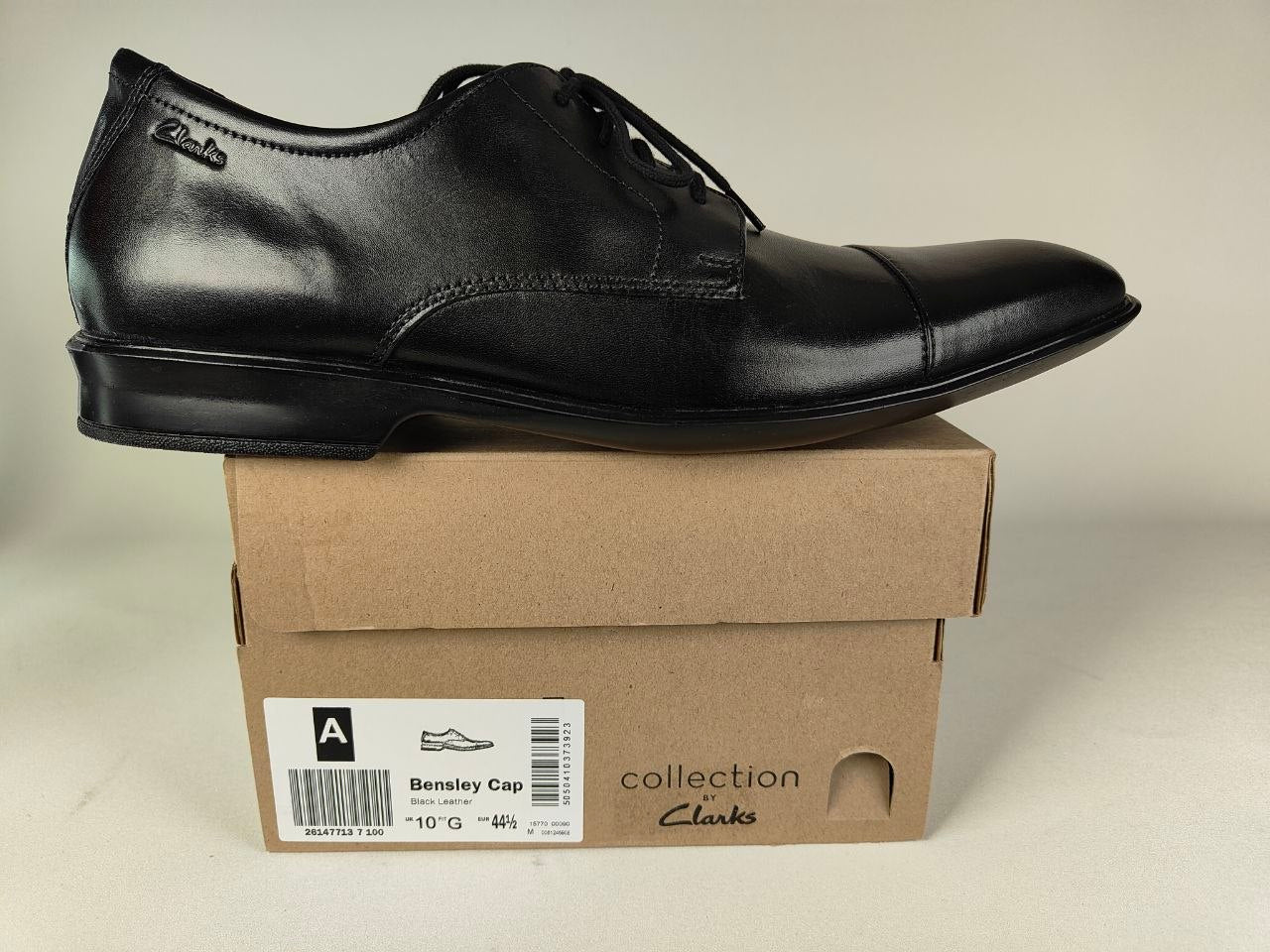 Clarks Bensley Cap Toe Oxford – Black Leather