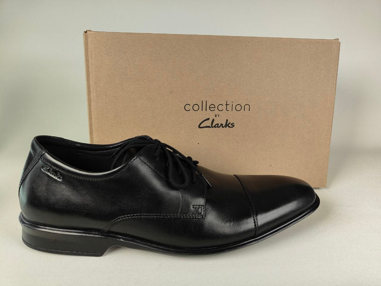 Clarks Bensley Cap Toe Oxford – Black Leather