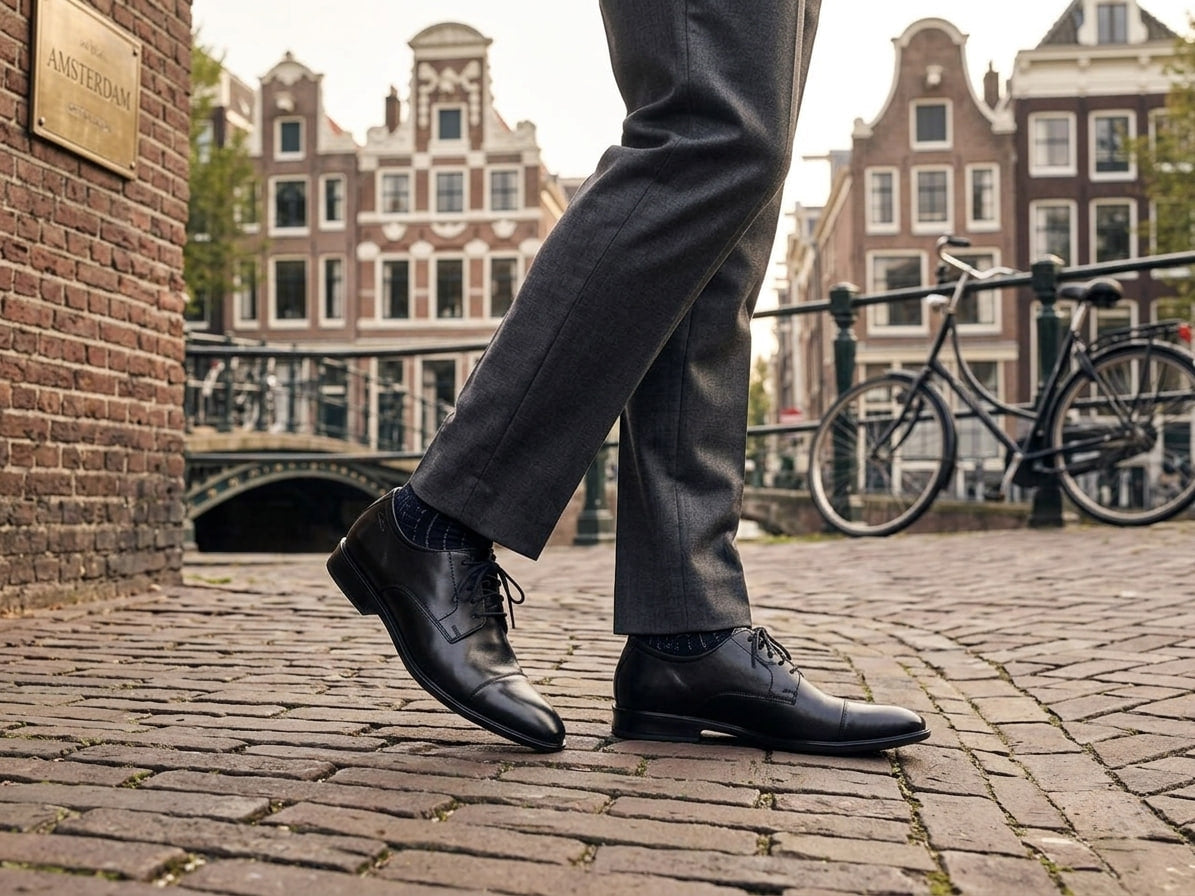 Clarks Bensley Cap Toe Oxford – Black Leather