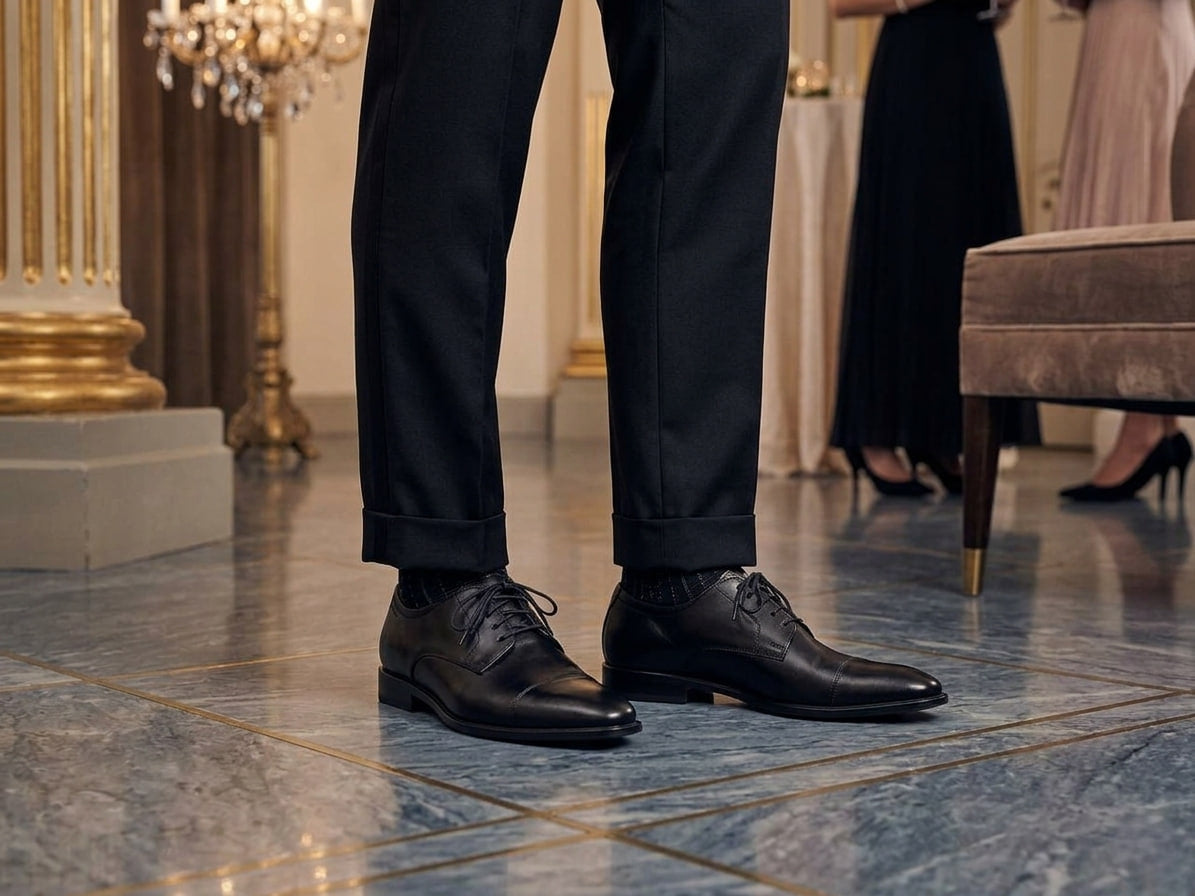 Clarks Bensley Cap Toe Oxford – Black Leather