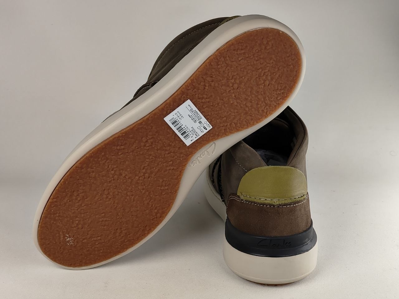 Clarks CourtLite Hi Dark Olive Leather Sneakers