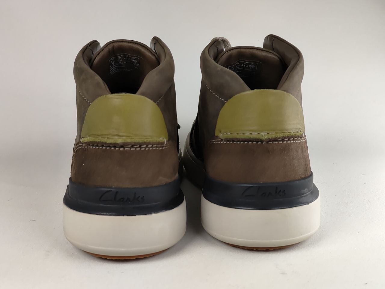 Clarks CourtLite Hi Dark Olive Leather Sneakers