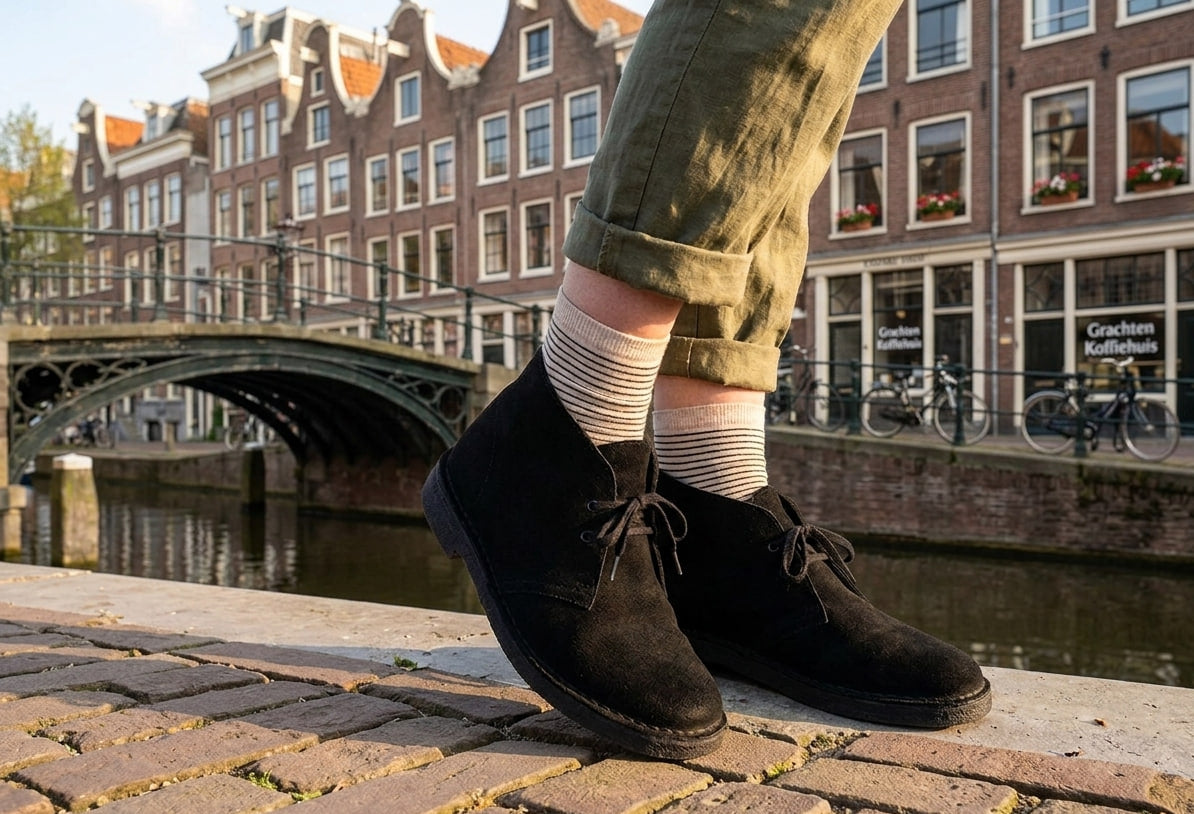 Clarks Desert Boot – Black Suede | Women's Classic Ankle Boot