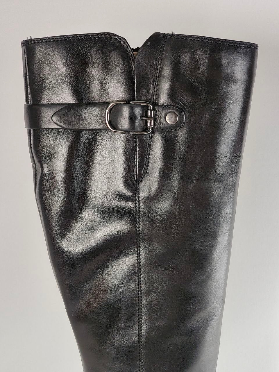 Clarks Mascarpone2 Up Black Leather Knee High Boots