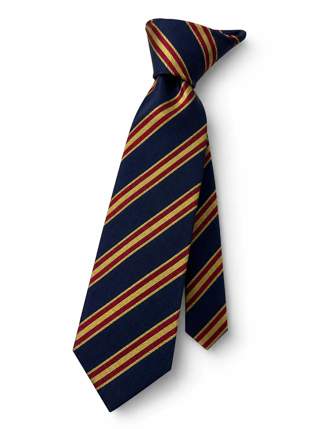 Daily Ties Saturday Regimental Stripe Silk Tie Navy Burgundy Gold Made in Italy
