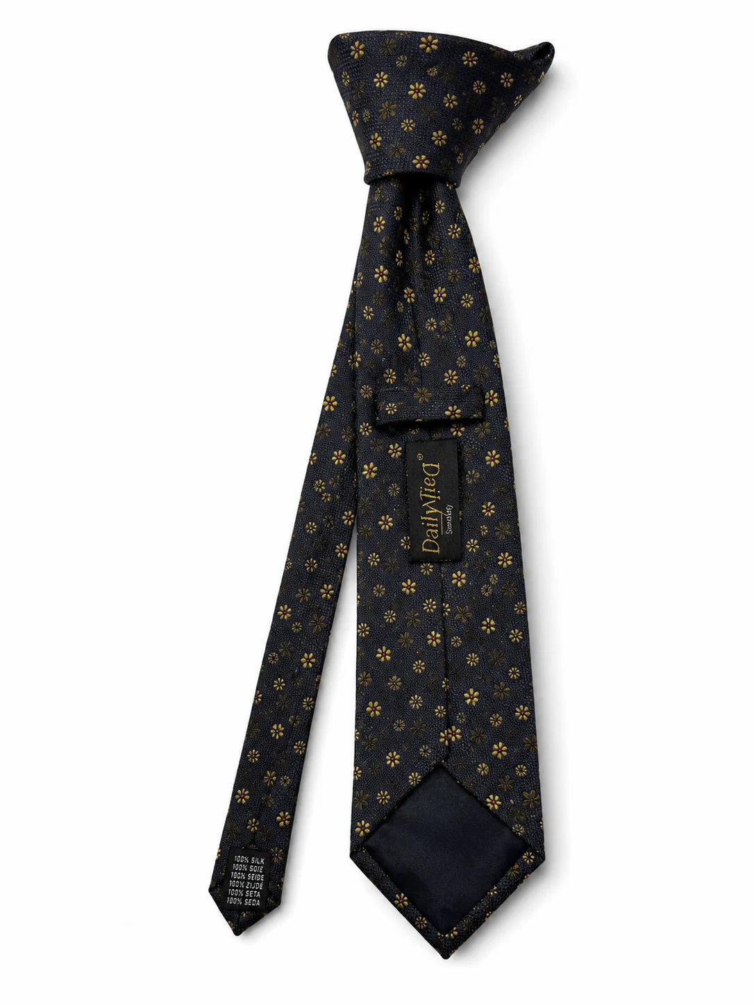 Daily Ties Sunday Floral Silk Tie Charcoal Grey Made in Italy