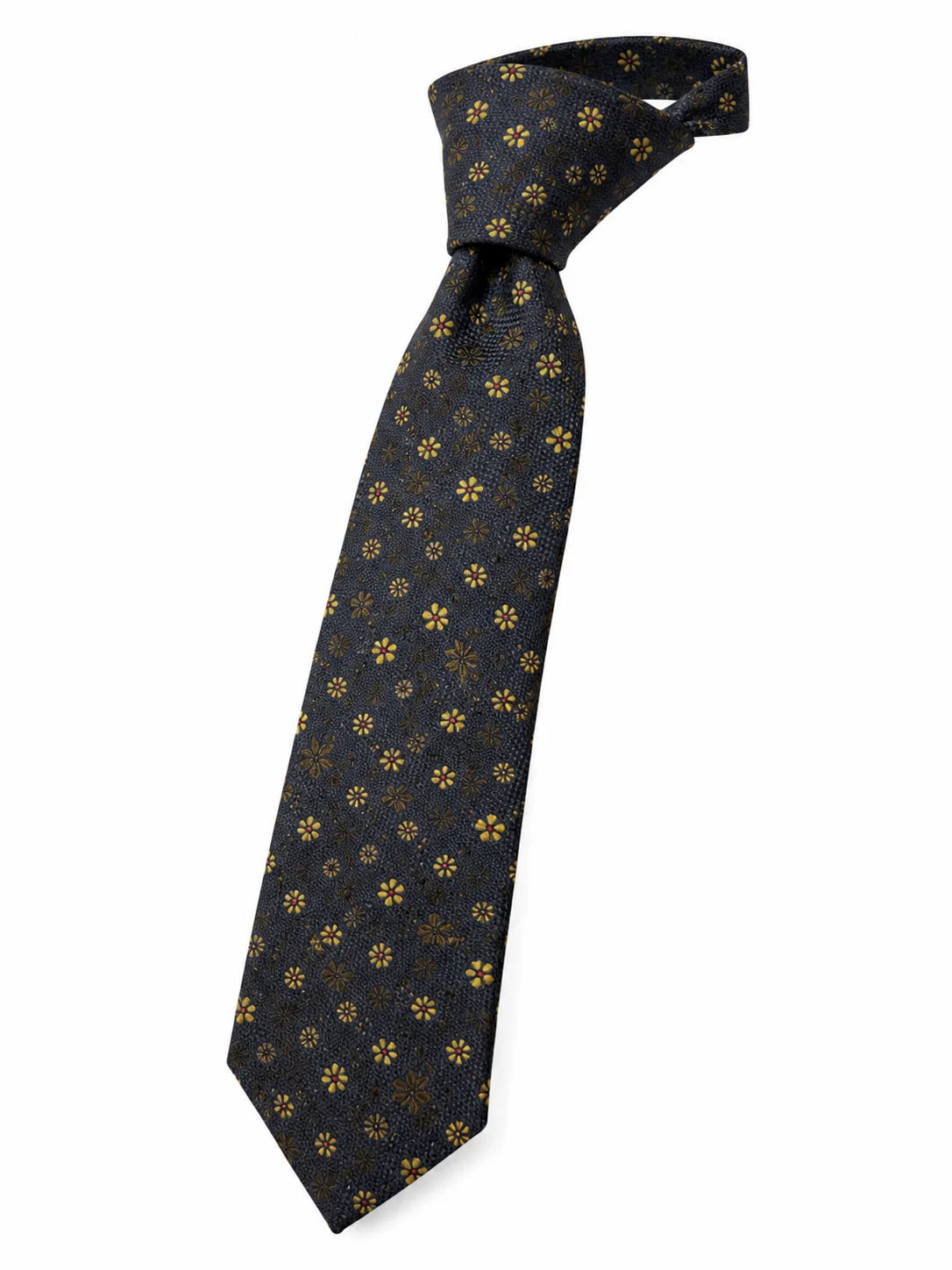 Daily Ties Sunday Floral Silk Tie Charcoal Grey Made in Italy
