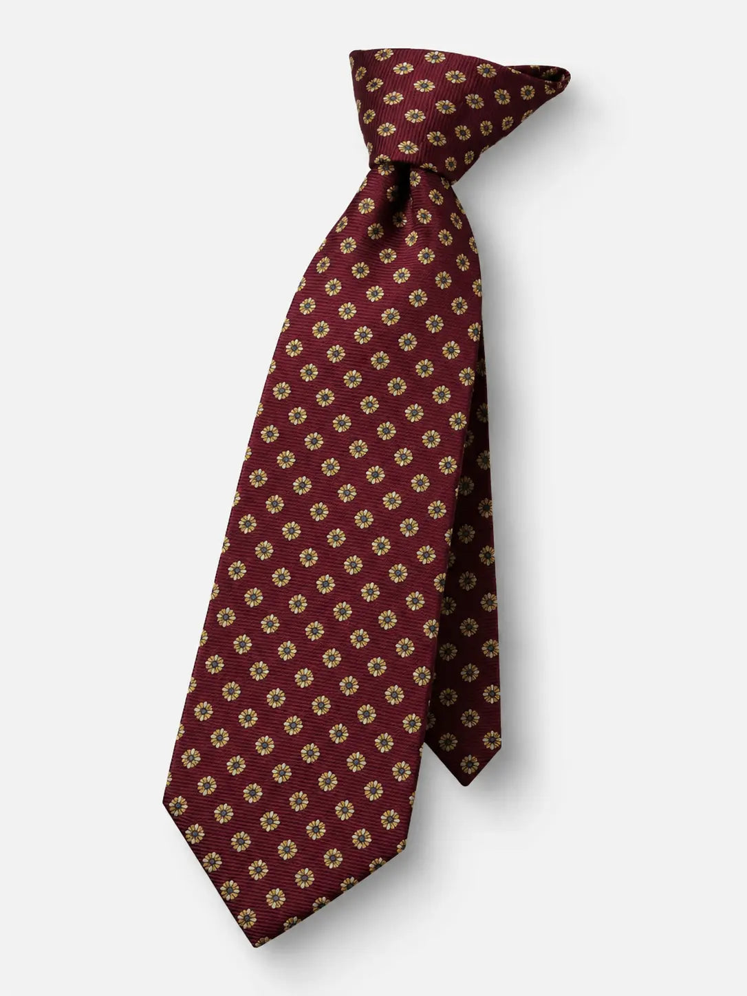 Daily Ties Thursday Burgundy Floral 100% Silk Tie