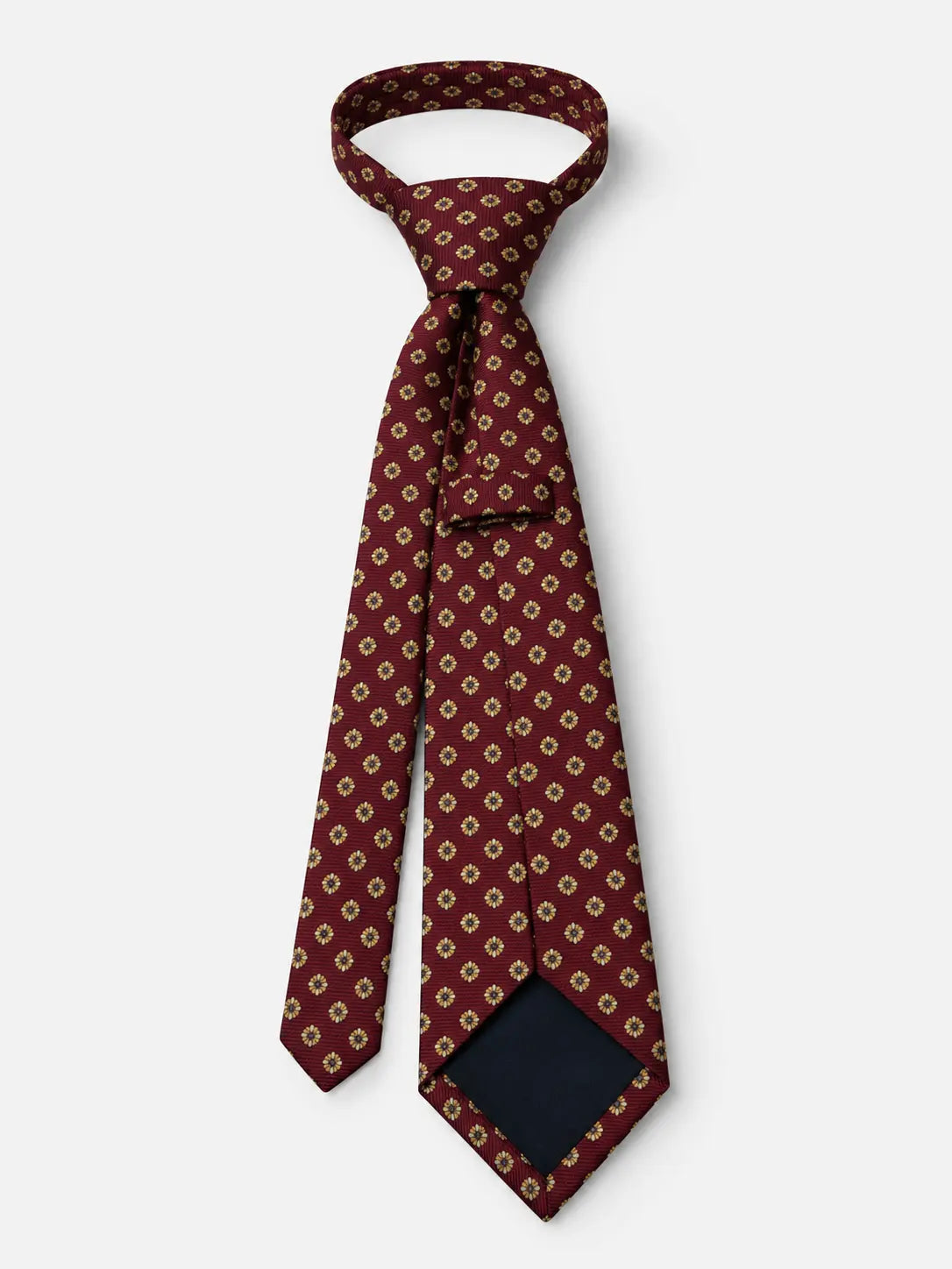 Daily Ties Thursday Burgundy Floral 100% Silk Tie