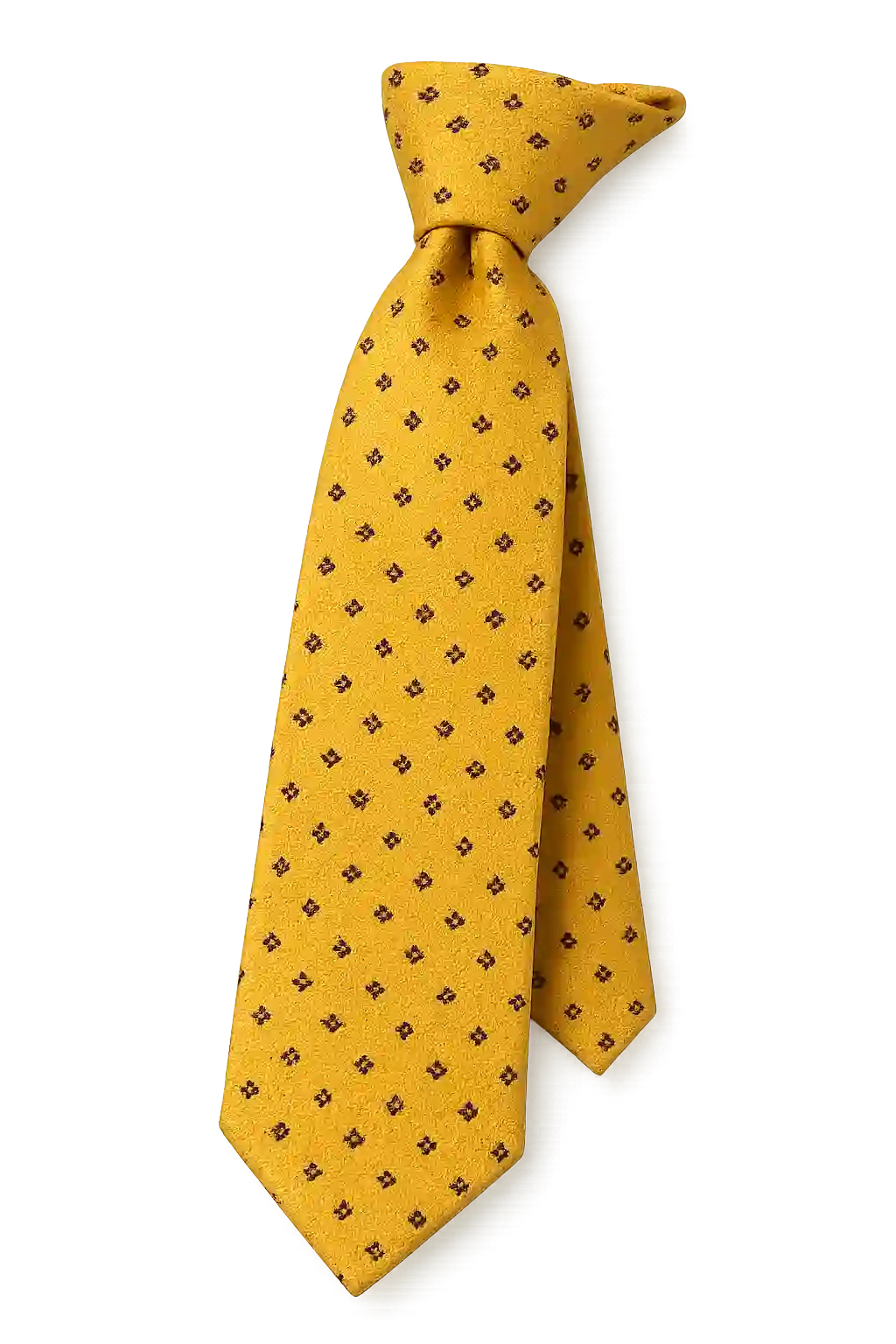 Daily Ties Thursday Floral Silk Tie Yellow Burgundy Made in Italy