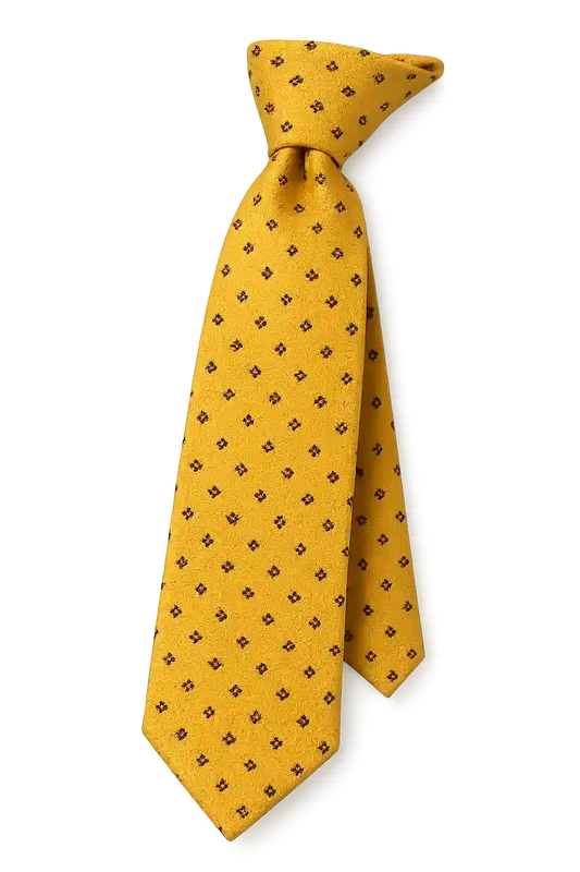 Daily Ties Thursday Floral Silk Tie Yellow Burgundy Made in Italy