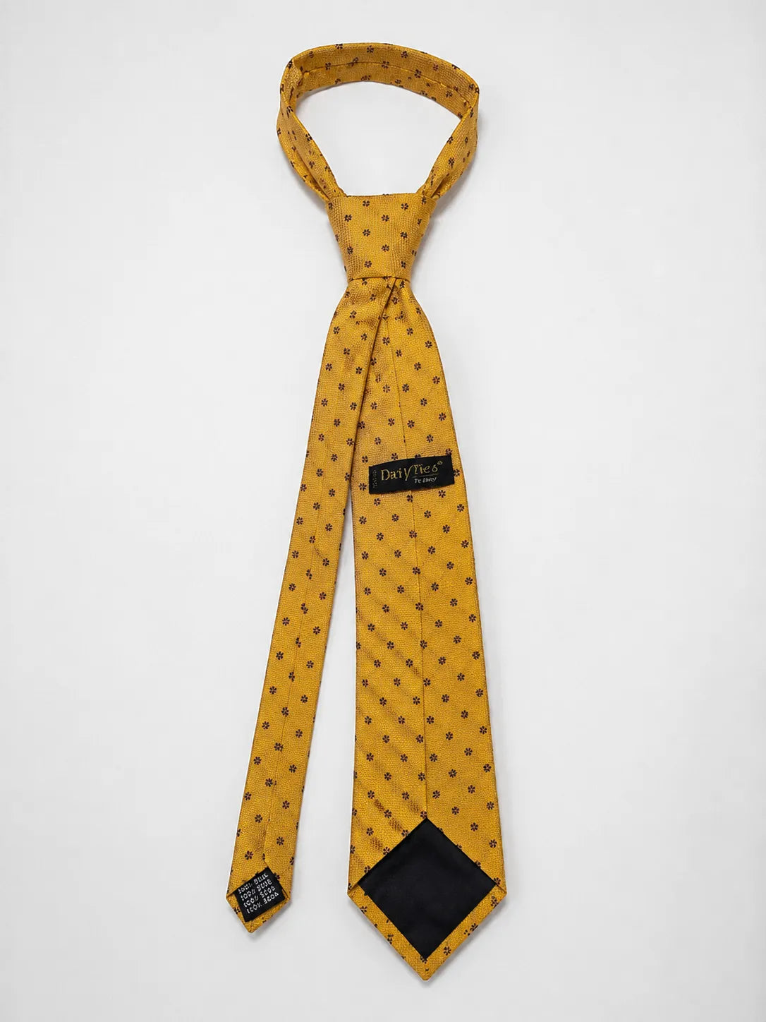 Daily Ties Thursday Floral Silk Tie Yellow Burgundy Made in Italy