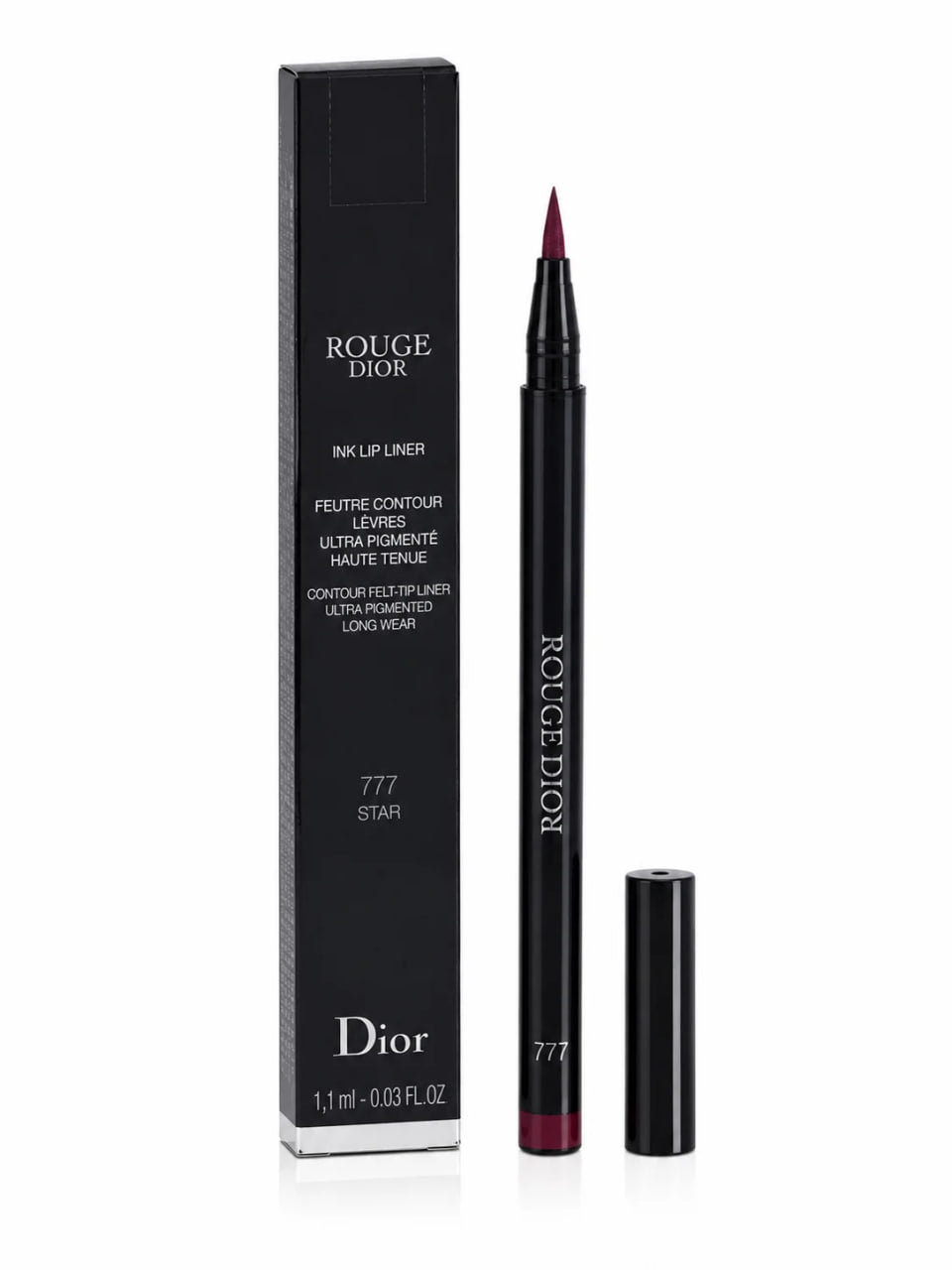Dior lip liner with packaging on a white background