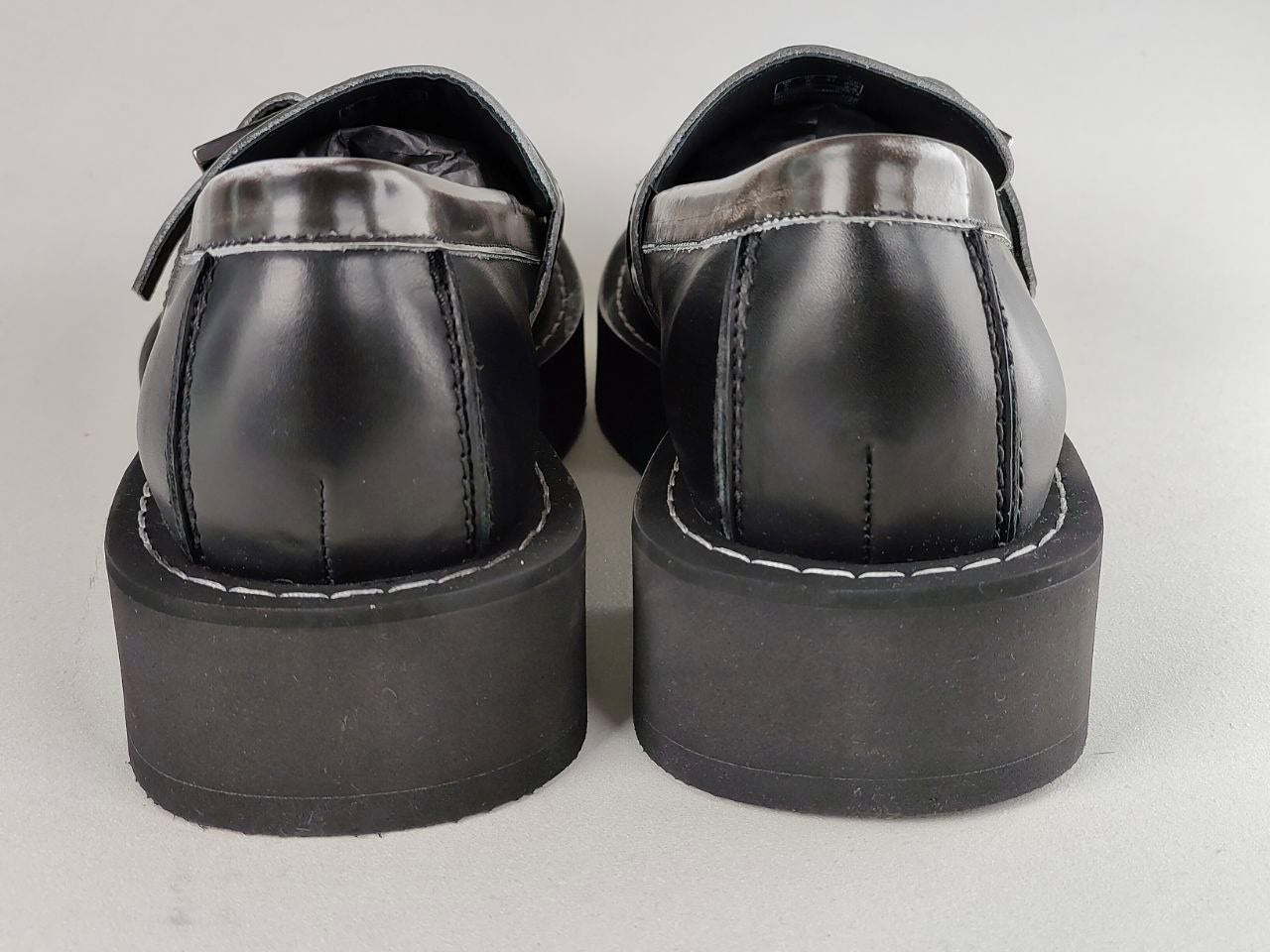 GCDS x Clarks 1 – Black White Leather Platform Loafers