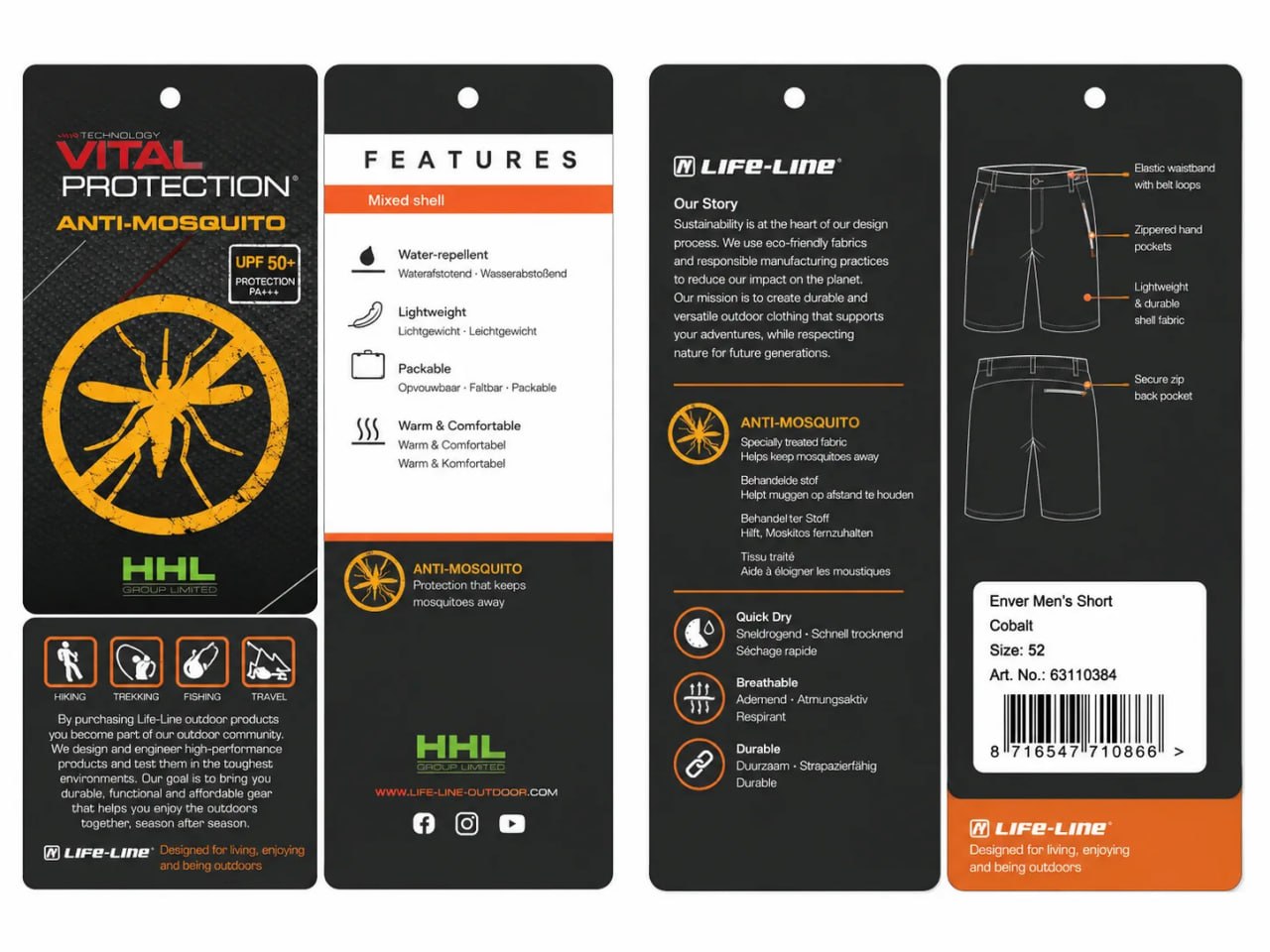 Barcodes and features of Life-Line blue short product