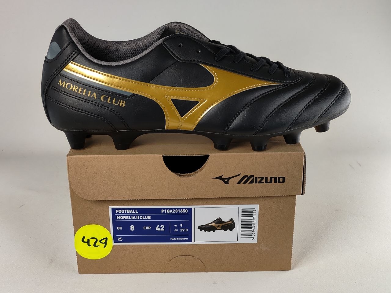 Mizuno Morelia II Club FG Black Gold Football Boots