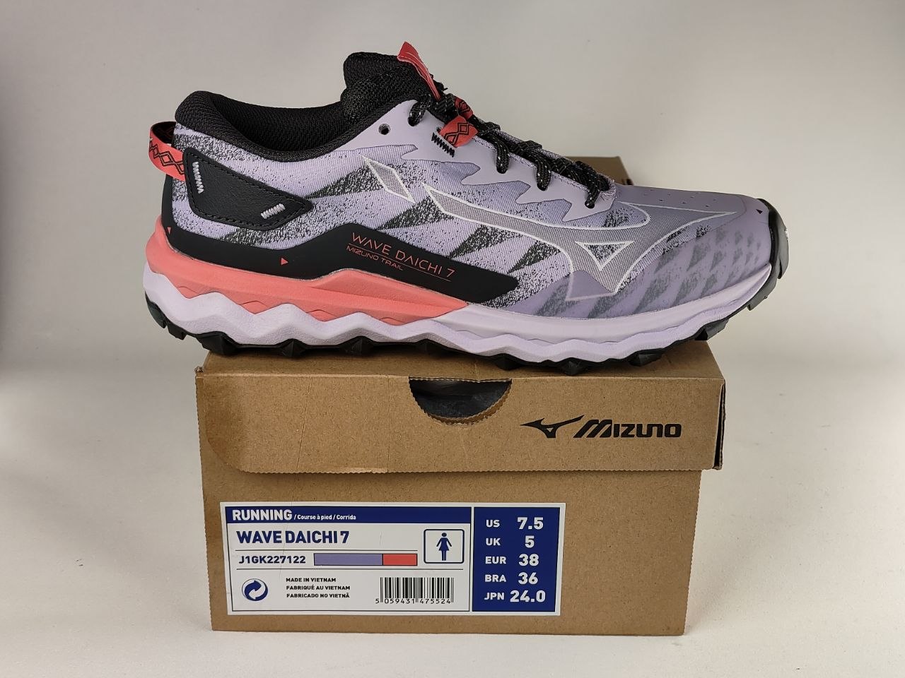Mizuno-Wave-Daichi-7-Women’s-Trail-Running-Shoes-Ice-Grey-White-Coral-Pink-