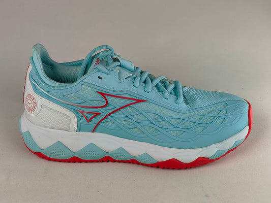 Mizuno Wave Enforce Tour CC Women's Tennis Shoes – Aqua Blue / Pink / White