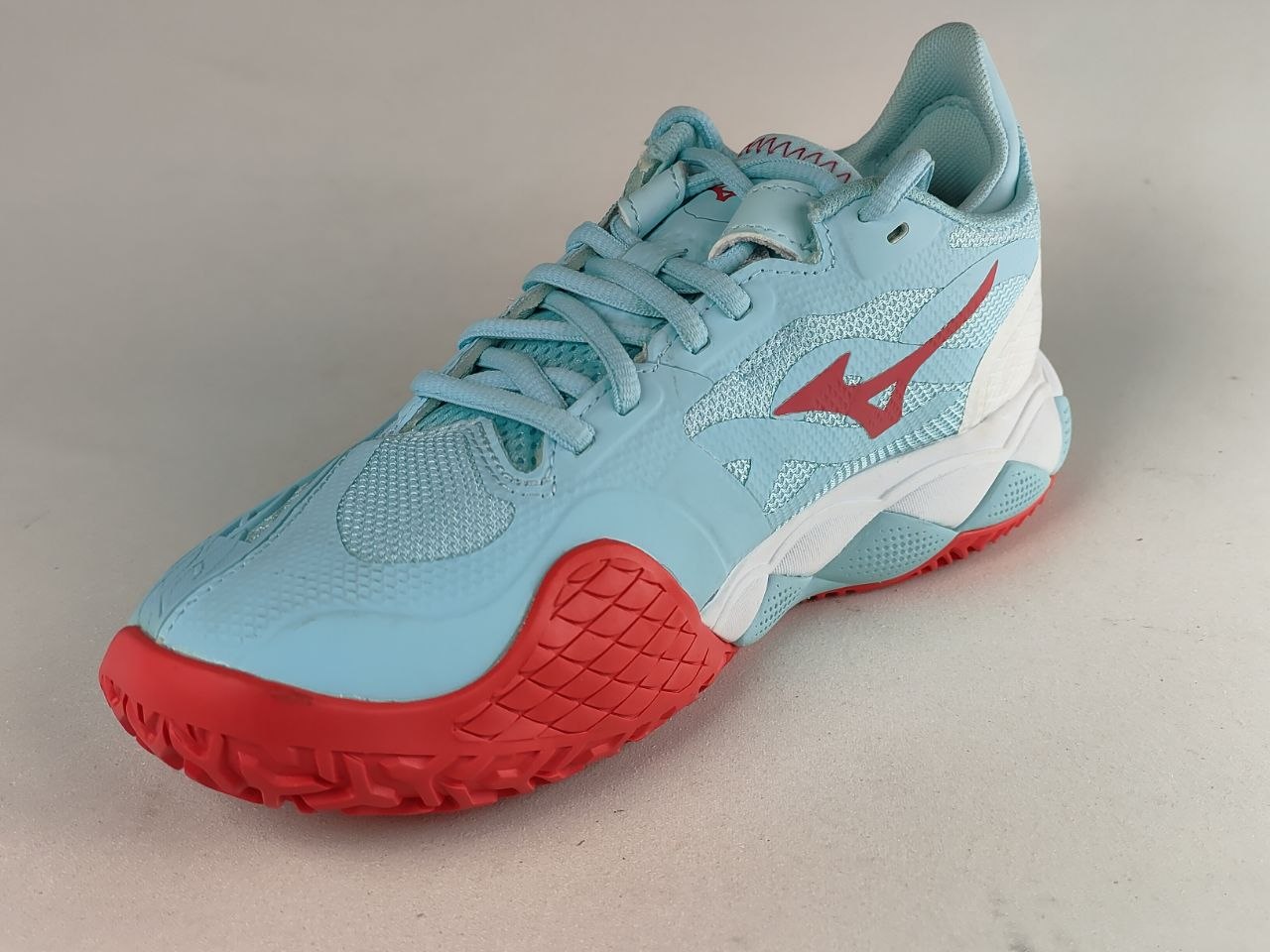 Mizuno Wave Enforce Tour CC Women's Tennis Shoes – Aqua Blue / Pink / White