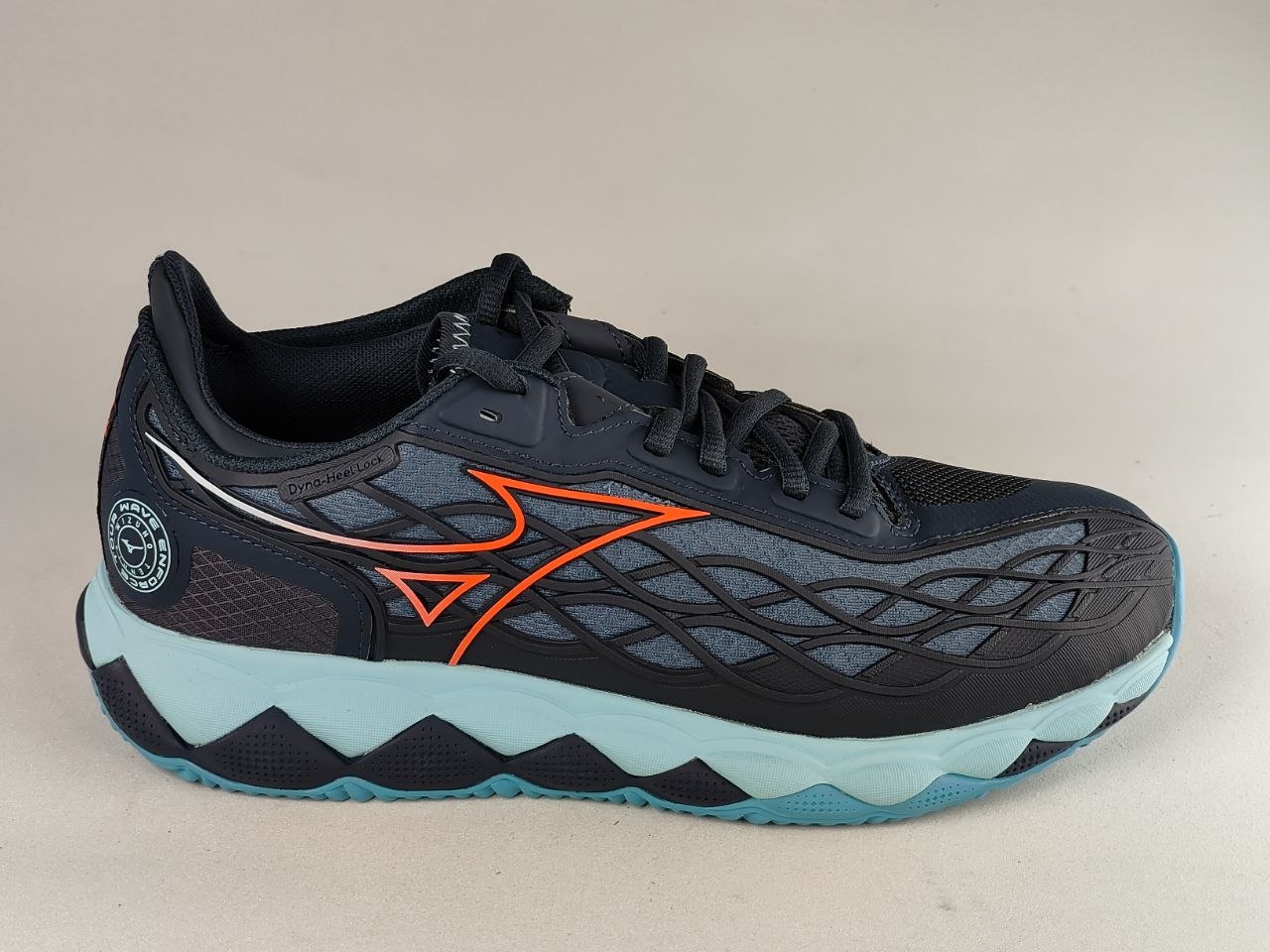 Mizuno Wave Exceed Tour 5 CC Tennis Shoes – Black / Coral Red / Ice Blue