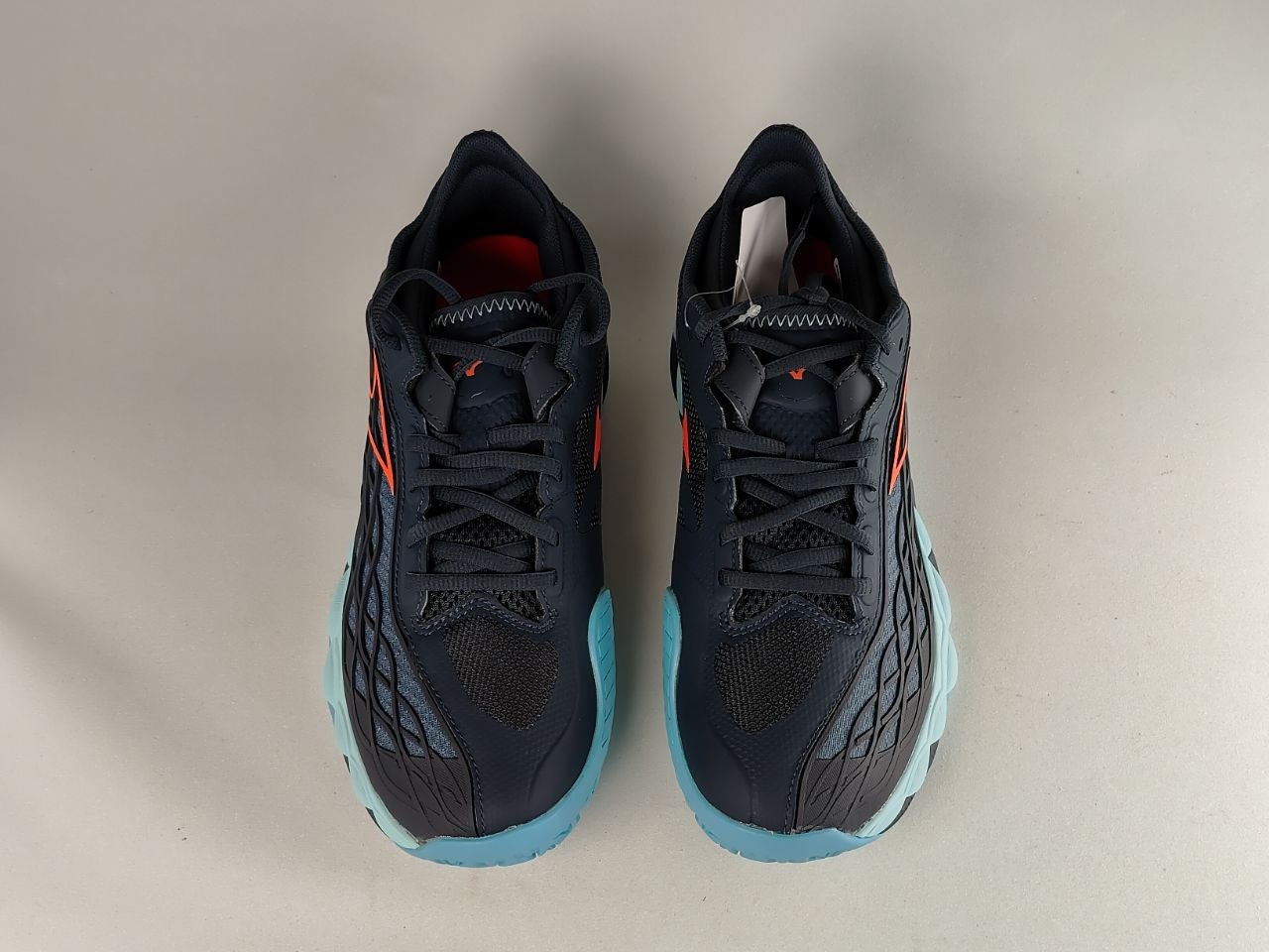 Mizuno Wave Exceed Tour 5 CC Tennis Shoes – Black / Coral Red / Ice Blue