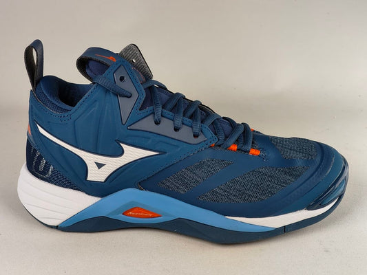Mizuno-Wave-Momentum-2-Mid-Volleyball-Shoes-Blue-White-Orange-