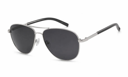 Silver-framed Next Aviator Sunglasses with black lenses on a white background