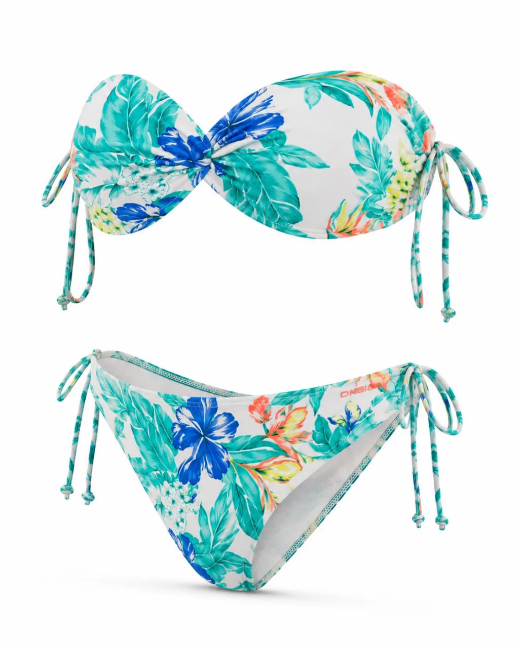 Tropical floral bikini set on a white background