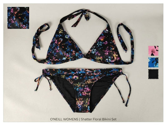 O'Neill Floral Bikini Set Black AOP Women's