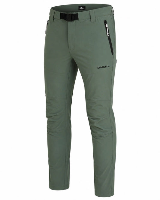 Green ONeill Hybrid Soft shell Outdoor Pants with a brand logo on a white background