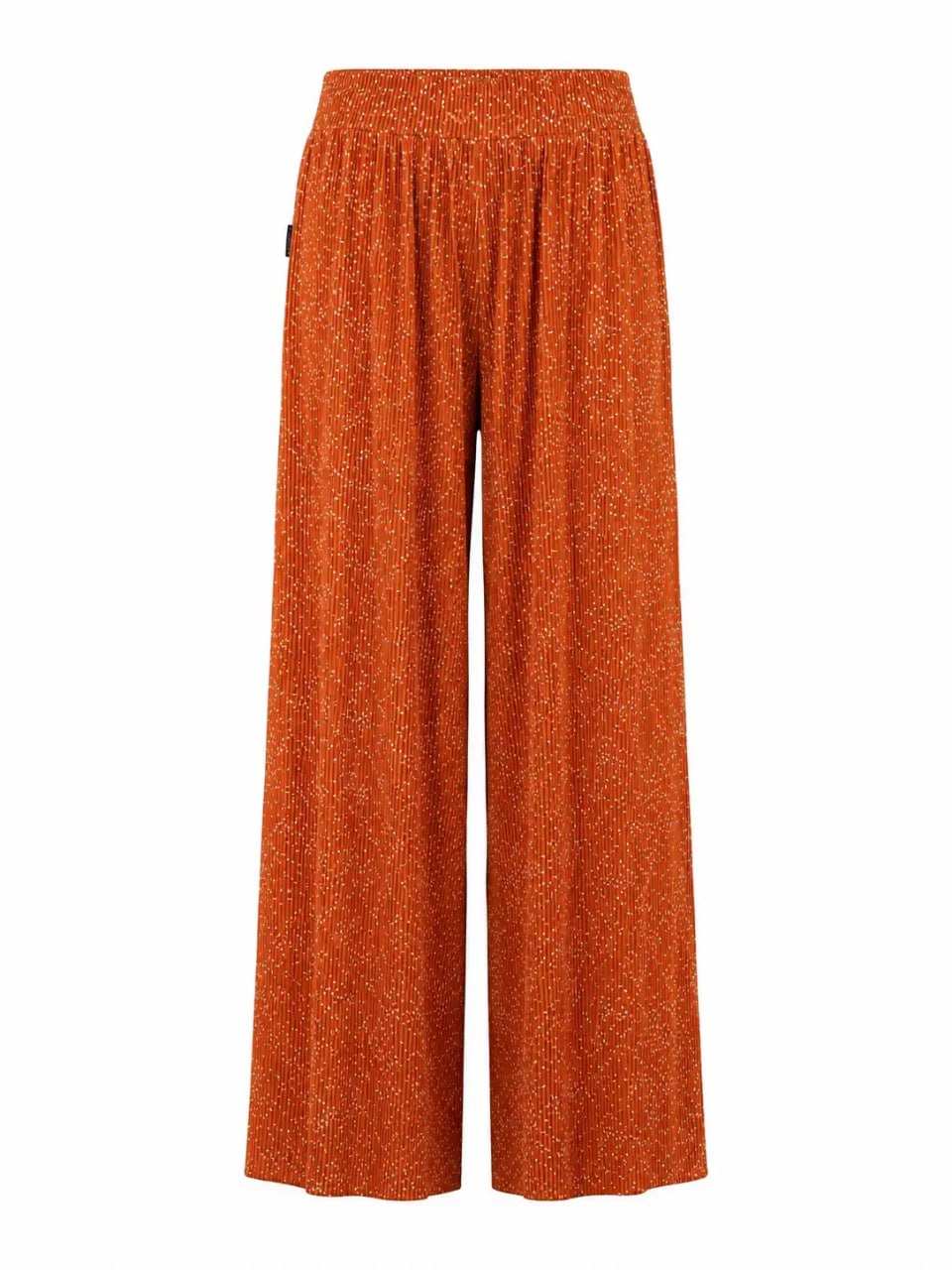 Orange wide-leg pants on a white background