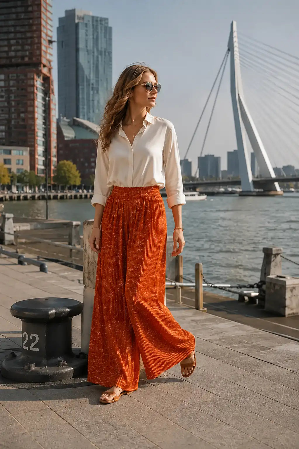 Protest PRTSELEMA Pleated Wide Leg Pants Squirrel Brown