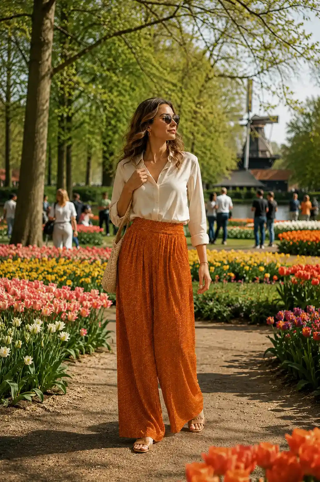 Protest PRTSELEMA Pleated Wide Leg Pants Squirrel Brown
