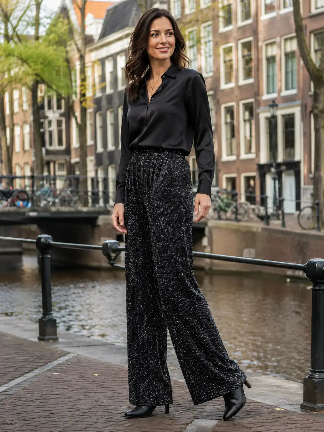Protest PRTSELEMA Pleated Wide Leg Pants True Black Women's