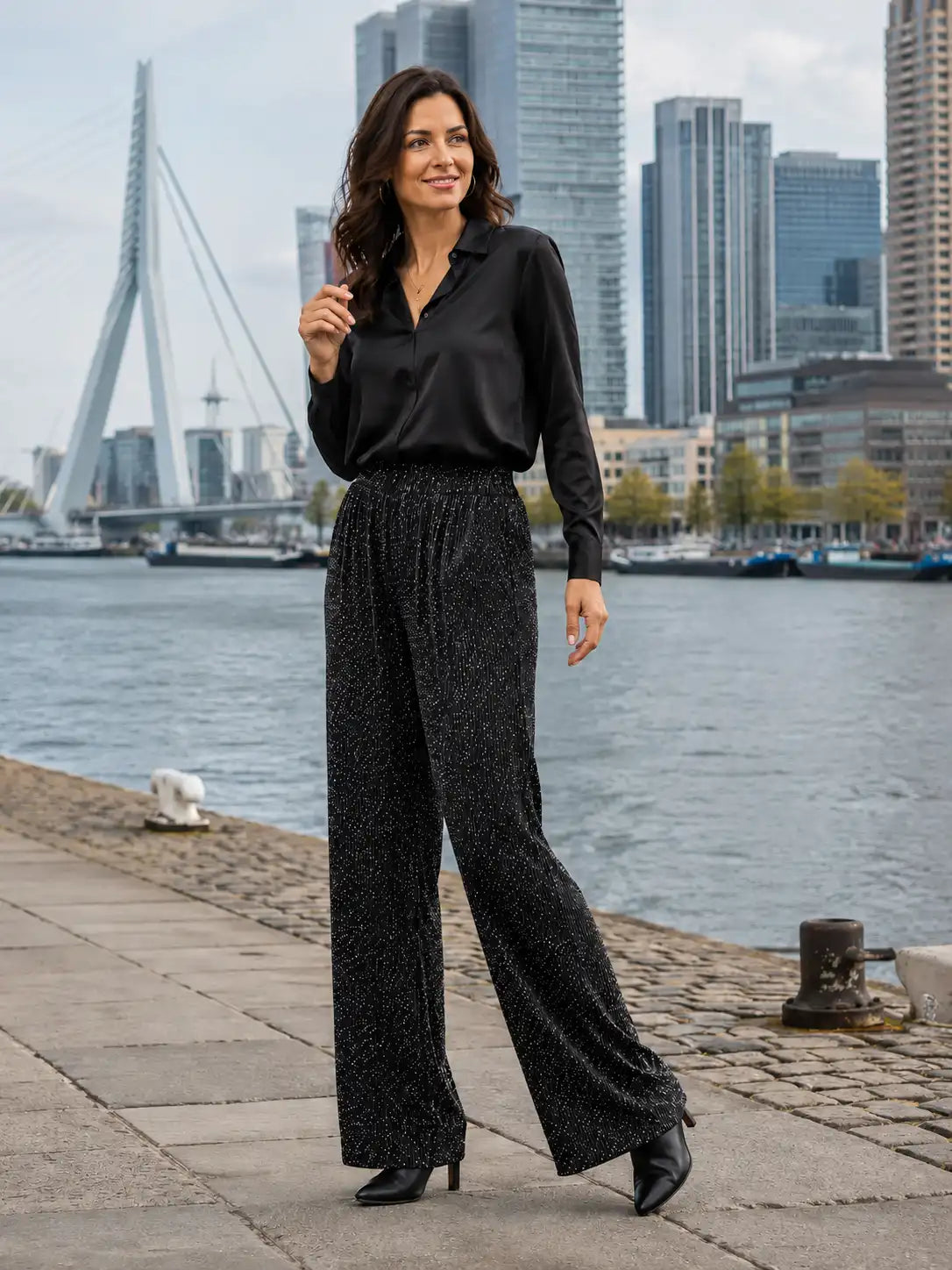 Protest PRTSELEMA Pleated Wide Leg Pants True Black Women's
