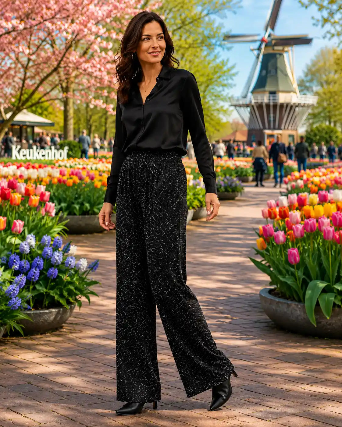 Protest PRTSELEMA Pleated Wide Leg Pants True Black Women's