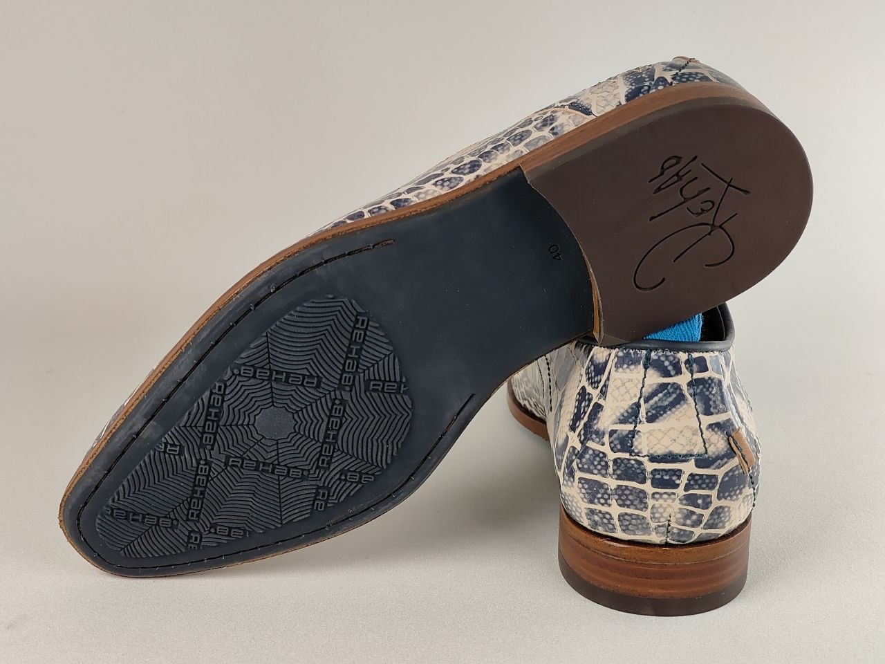 Rehab Greg Croco Print Leather Shoes