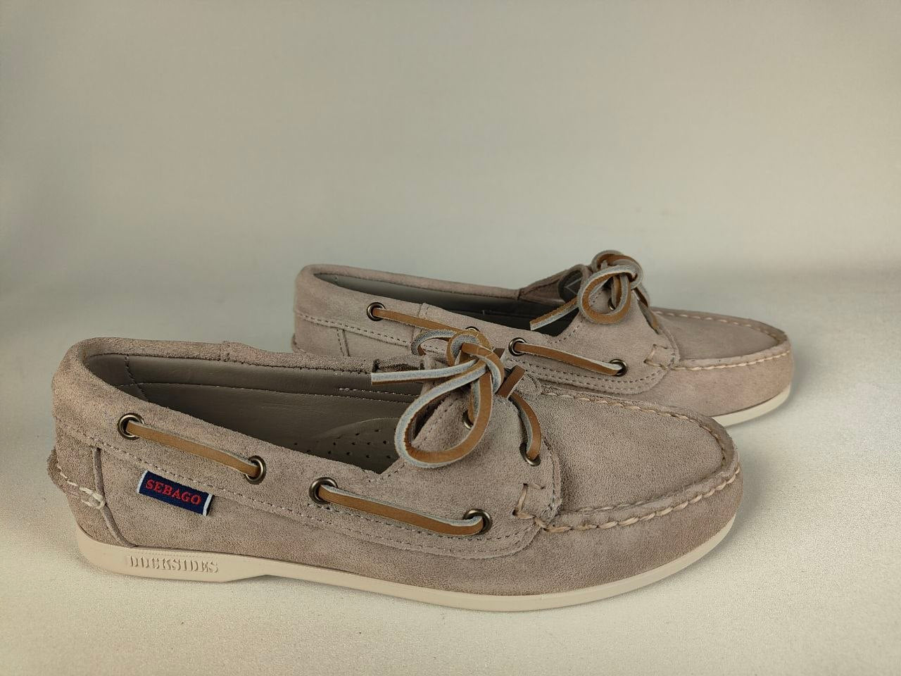 Sebago Jacqueline Suede Women's Boat Shoes - Taupe/Brown - Hollandkala Outlet