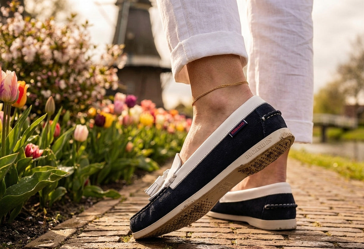 Sebago Janet – Women's Navy White Suede & Leather Shoe