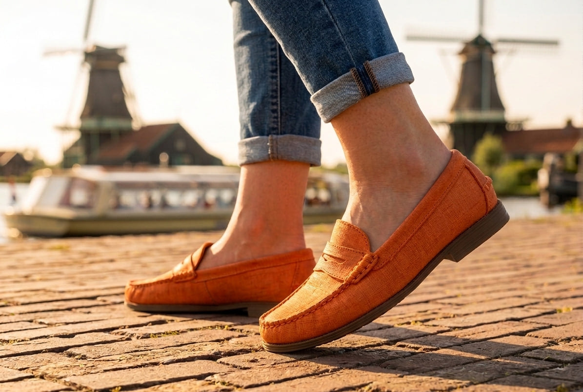 Sebago Plaza – Orange Leather Boat Shoe