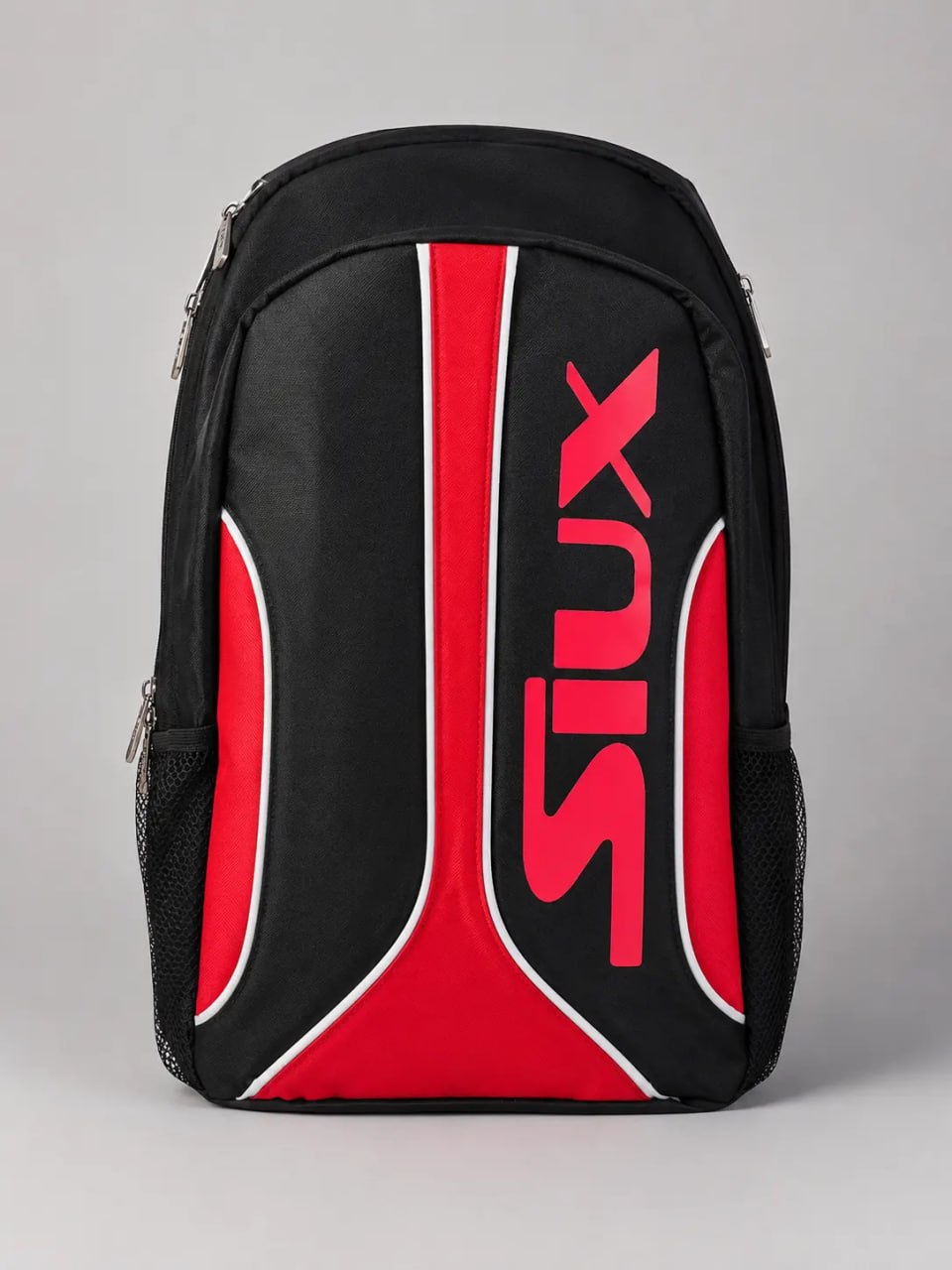 Black and red backpack with 'Stix' branding on a gray background
