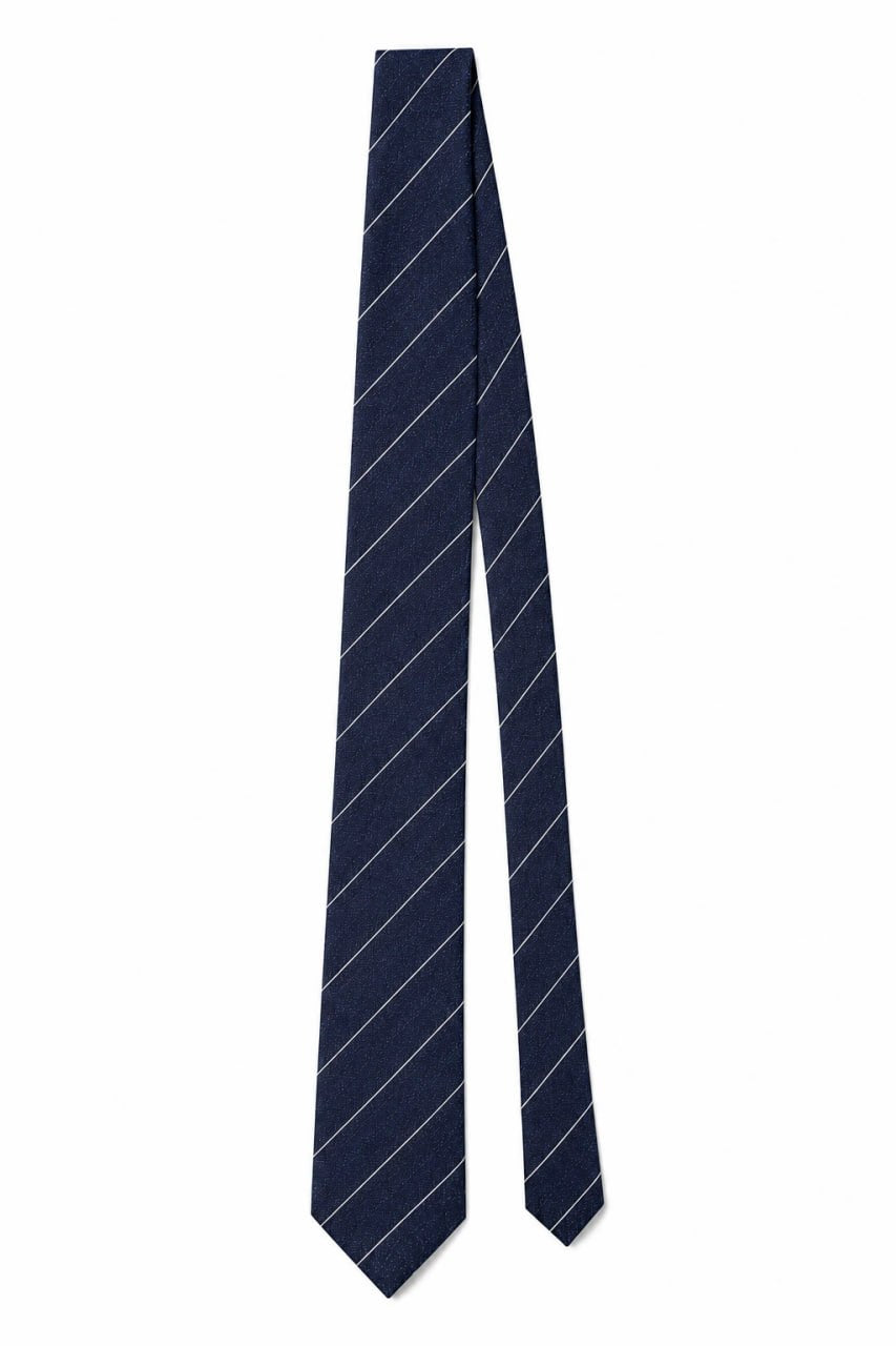 Navy Stripe State of Art Modern Classics Silk Tie  on a white background