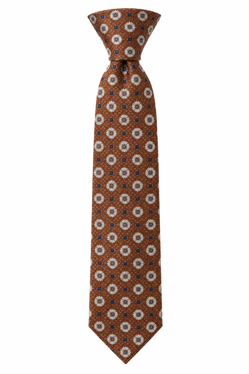 Patterned tie on a white background