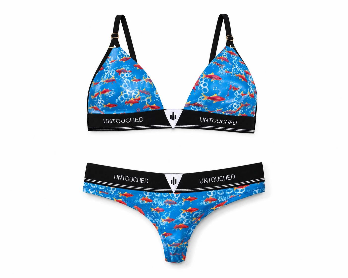 Untouched Goldfish Aquarium Bralette & Brazilian Thong Set