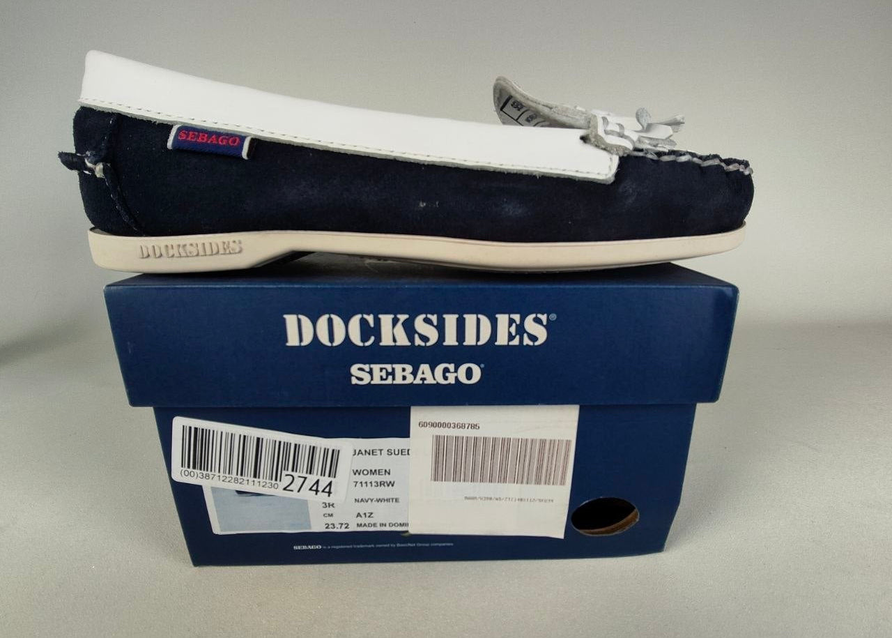 Sebago Janet – Women's Navy White Suede & Leather Shoe