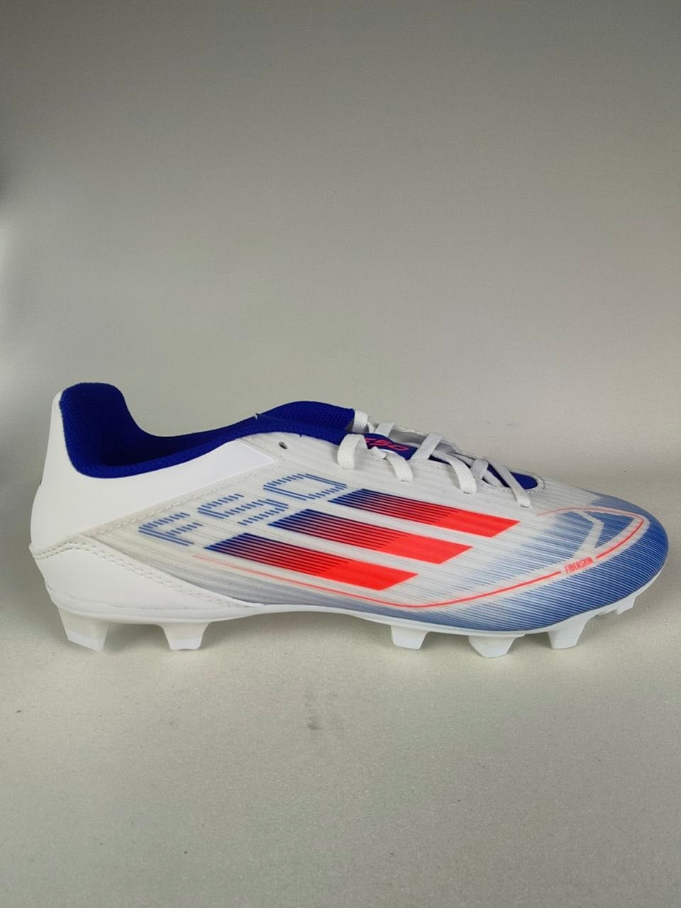 Adidas F50 Club FxG Soccer Cleats – White/Red/Blue