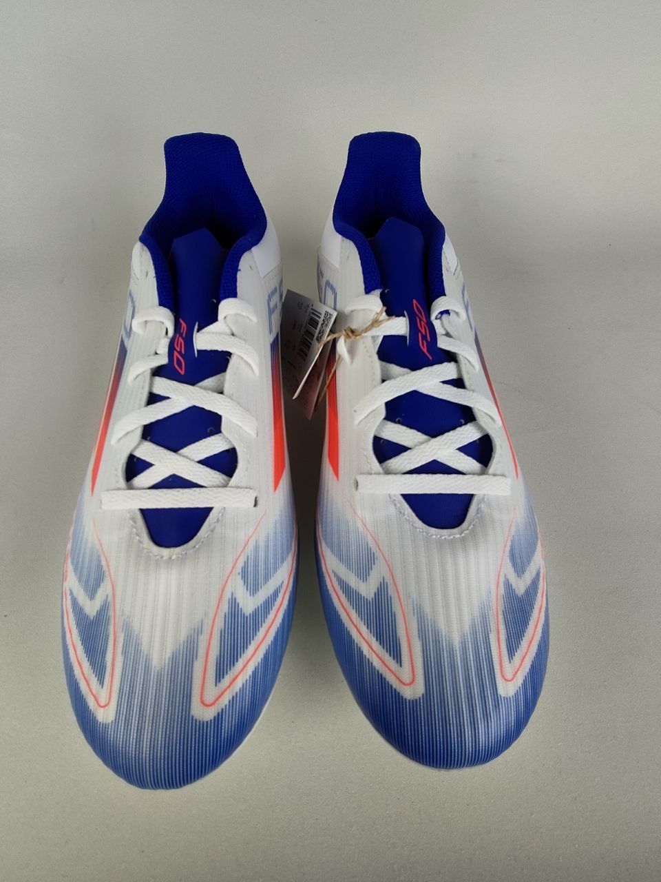 Adidas F50 Club FxG Soccer Cleats – White/Red/Blue
