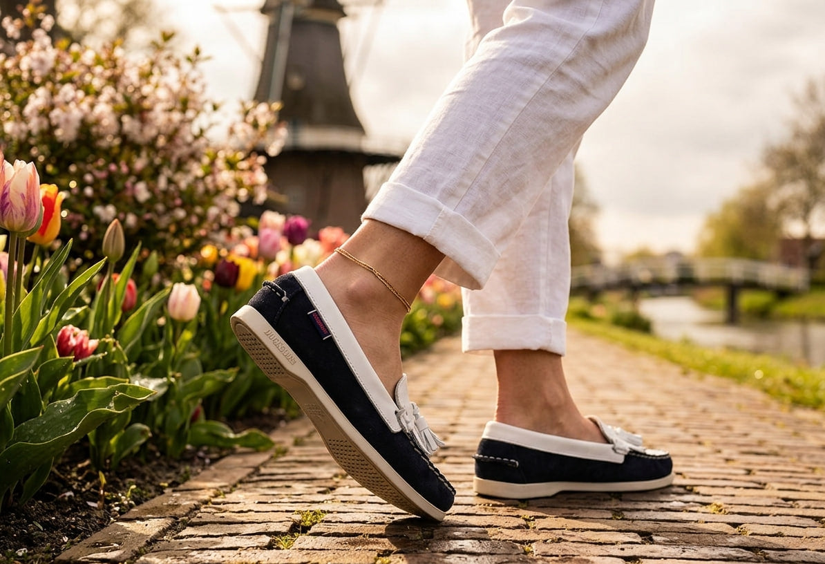 Sebago Janet – Women's Navy White Suede & Leather Shoe