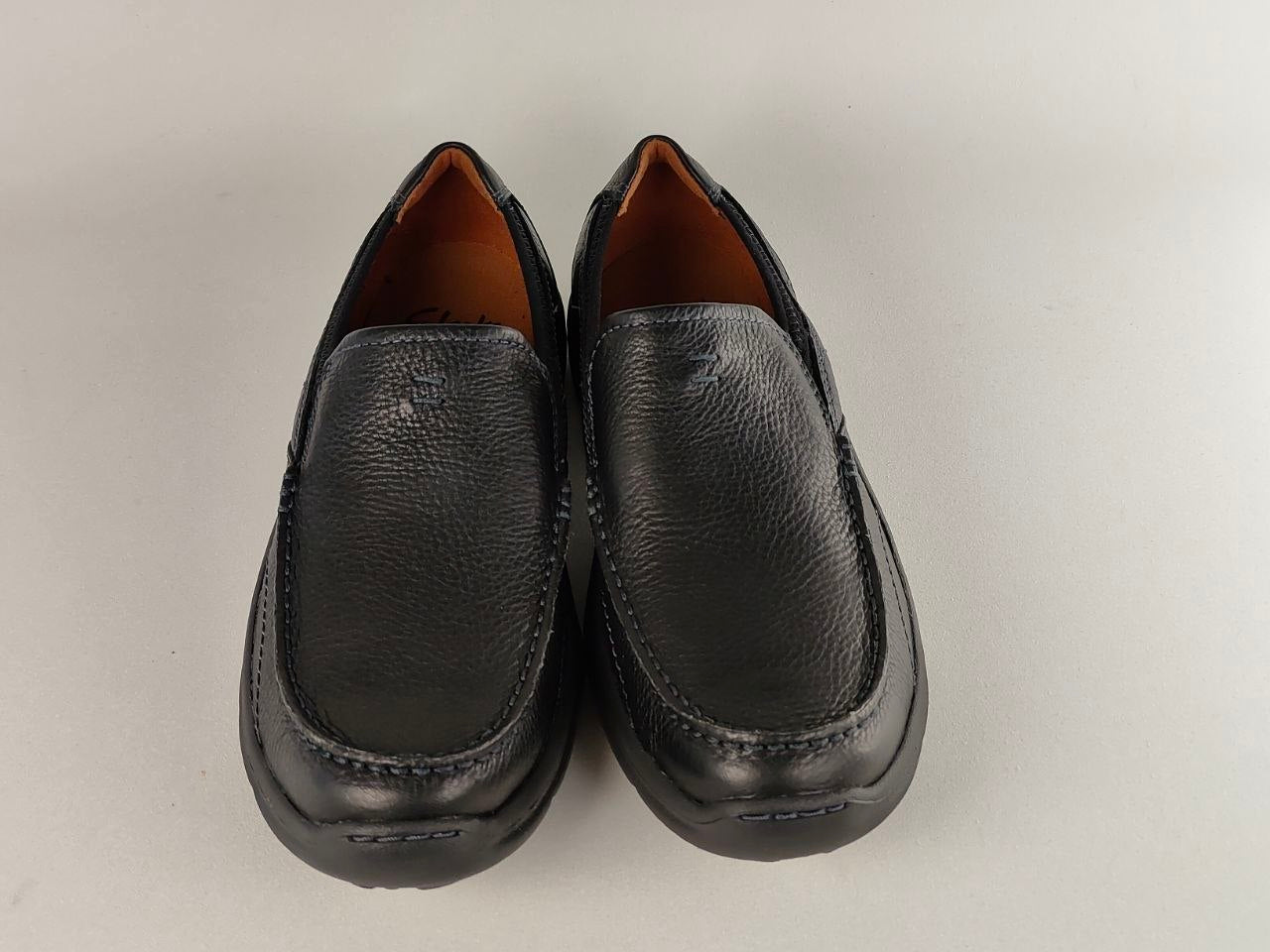 Clarks Niland Energy Black Tumbled Leather Slip-On Shoes