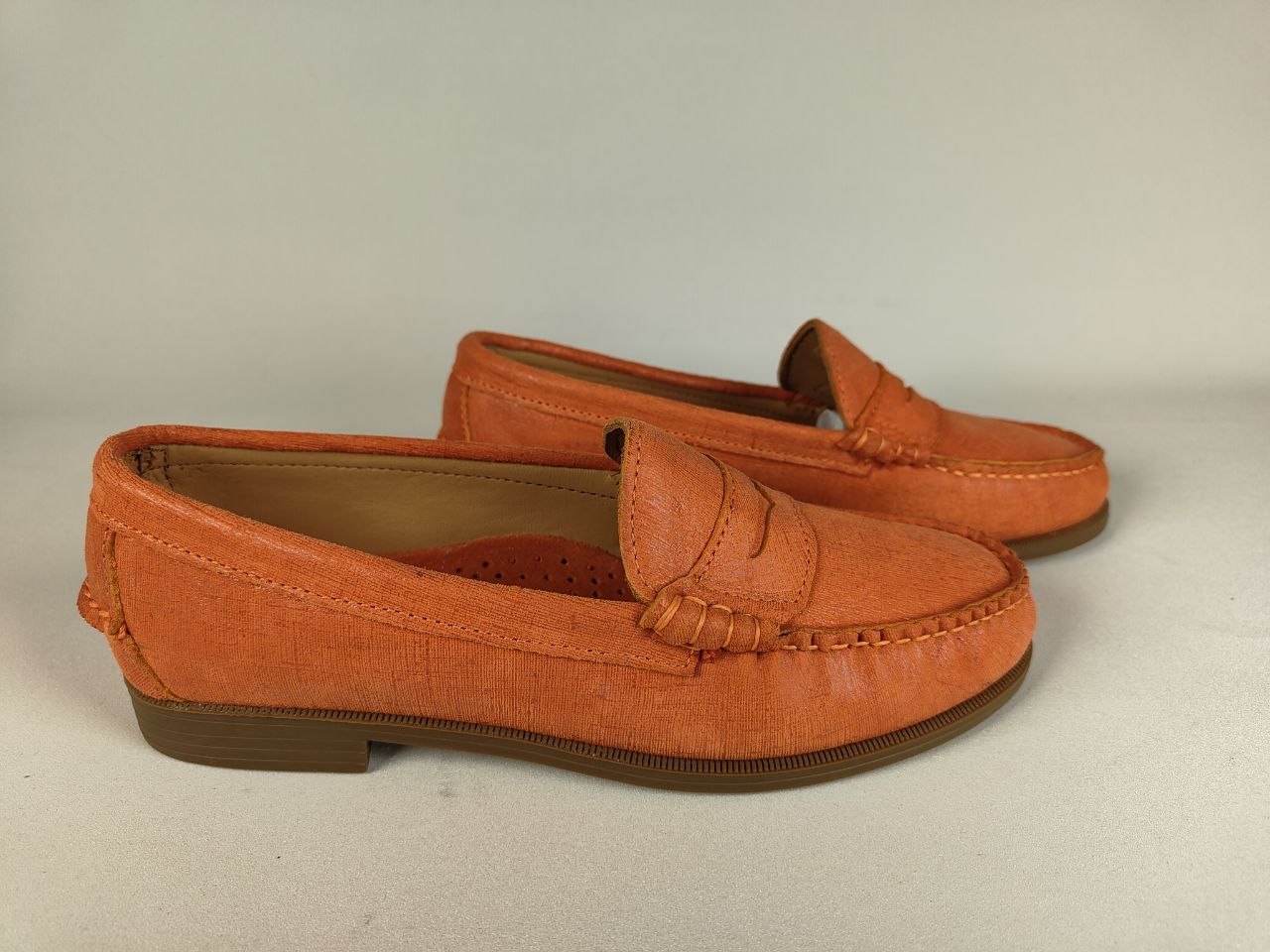 Sebago Plaza – Orange Leather Boat Shoe